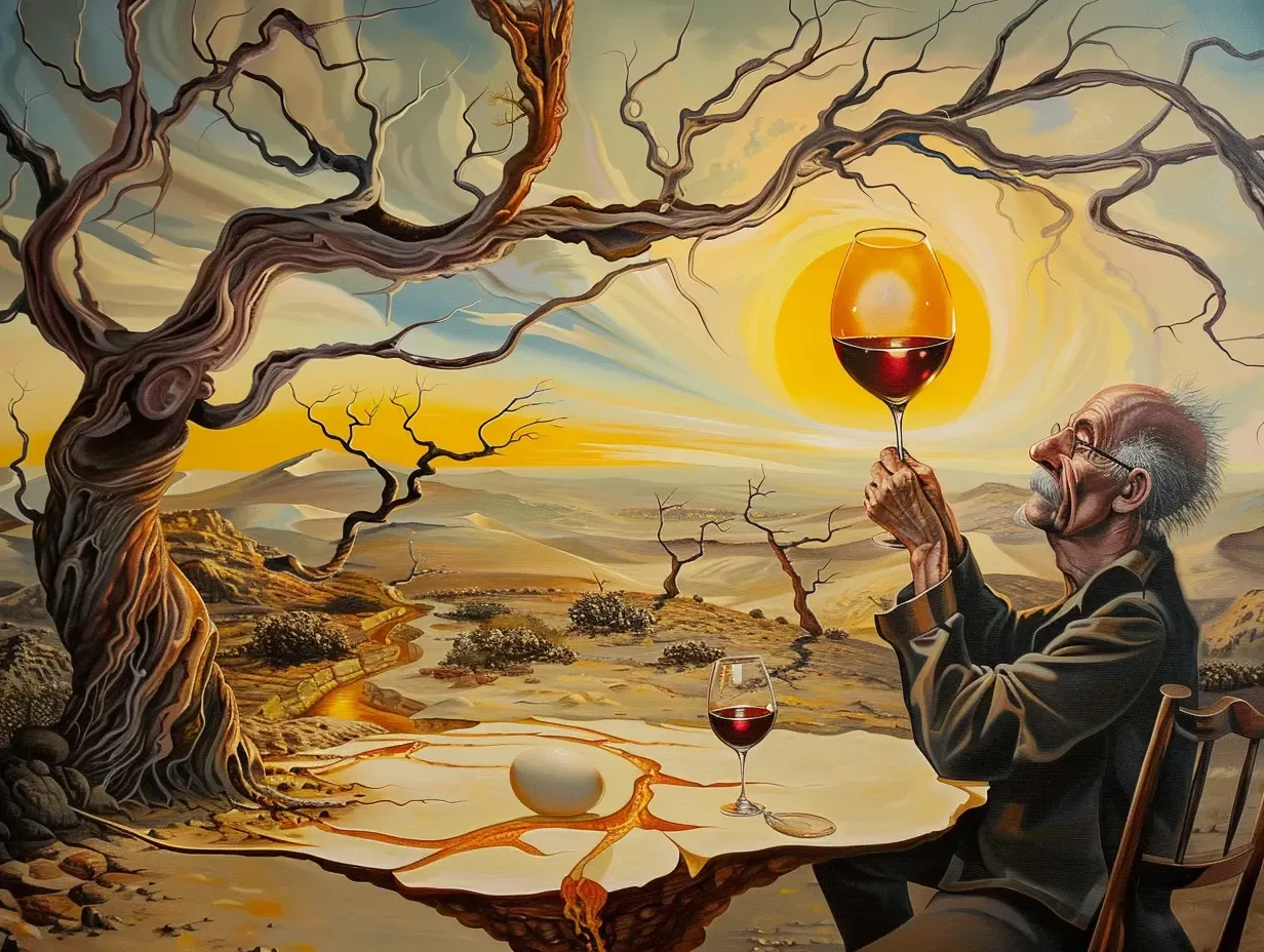 Surreal Man Drinking Wine 2