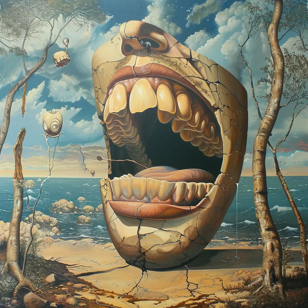 Surrealist Painting with Teeth